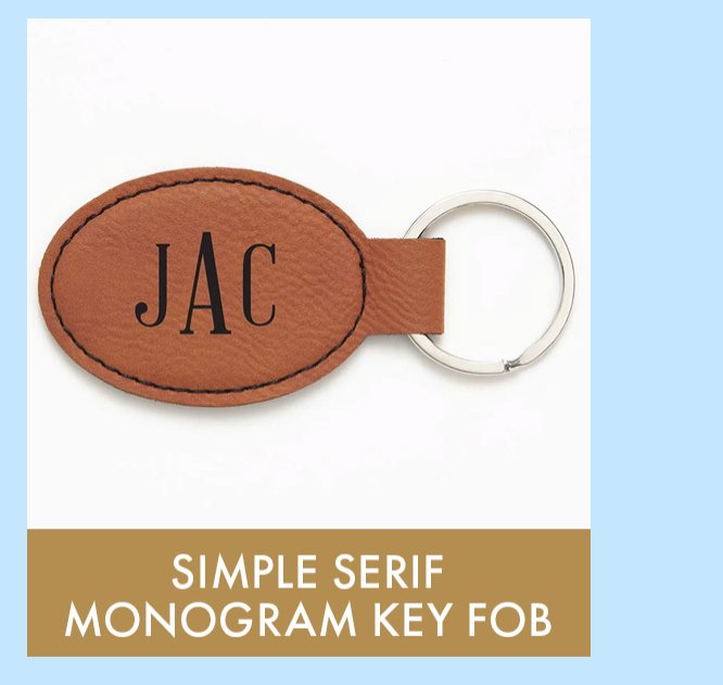 Simple Serif Monogram Brown Key Fob