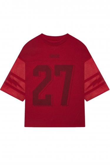 Lightning Football Tee Red