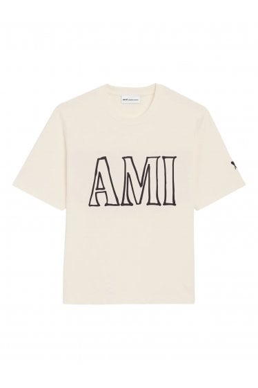 Boxy Graphic Print T-Shirt Cream
