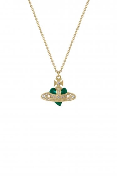 New Diamante Heart Pendant Gold