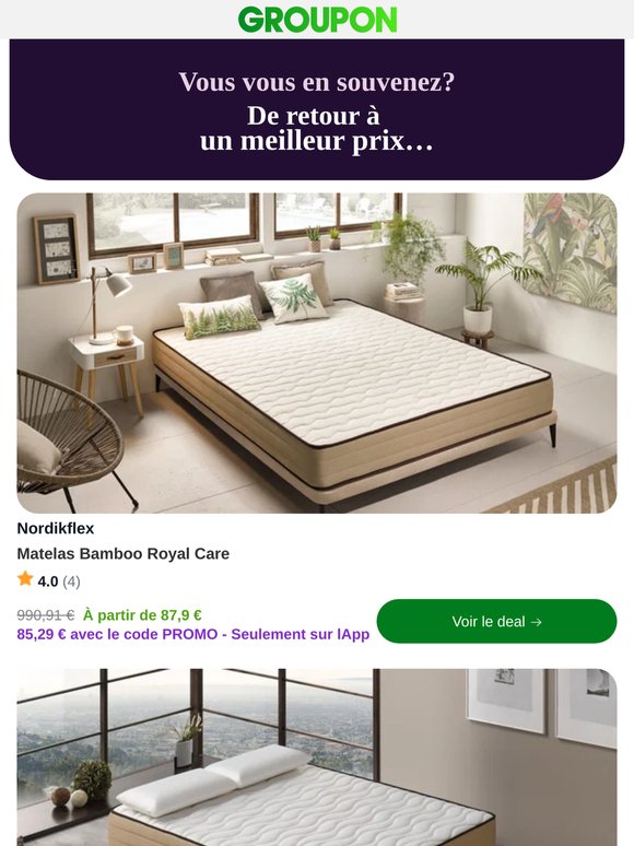 Matelas Bamboo Royal Care est maintenant moins cher! Découvrez-le.