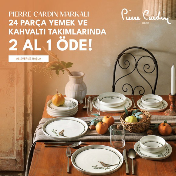 pierre cardin yemek ve kahvaltı takımları