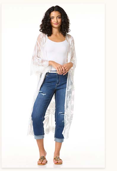 Shop White Lace Kimono