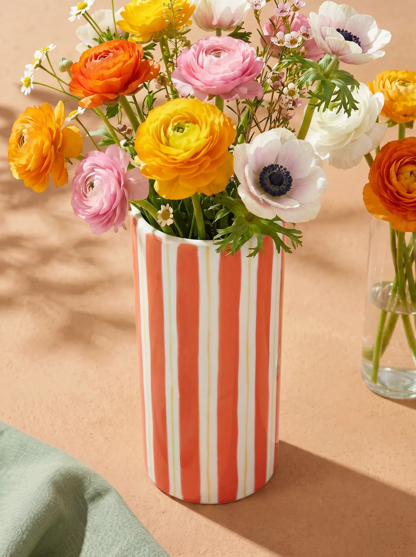 Image of Orange striped vase - 20 cm