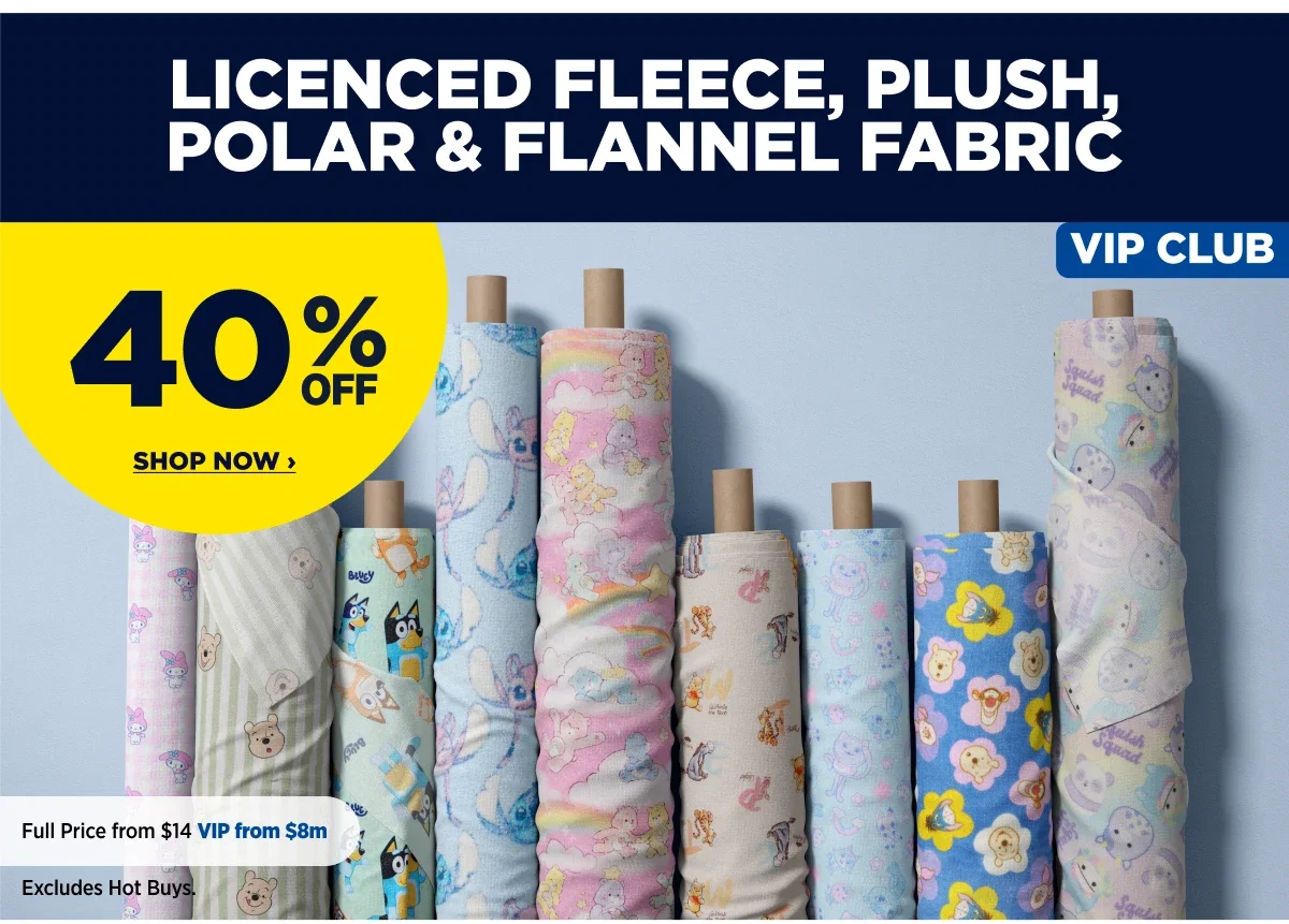 LICENCED FLEECE, PLUSH, POLAR & FLANNEL FABRIC