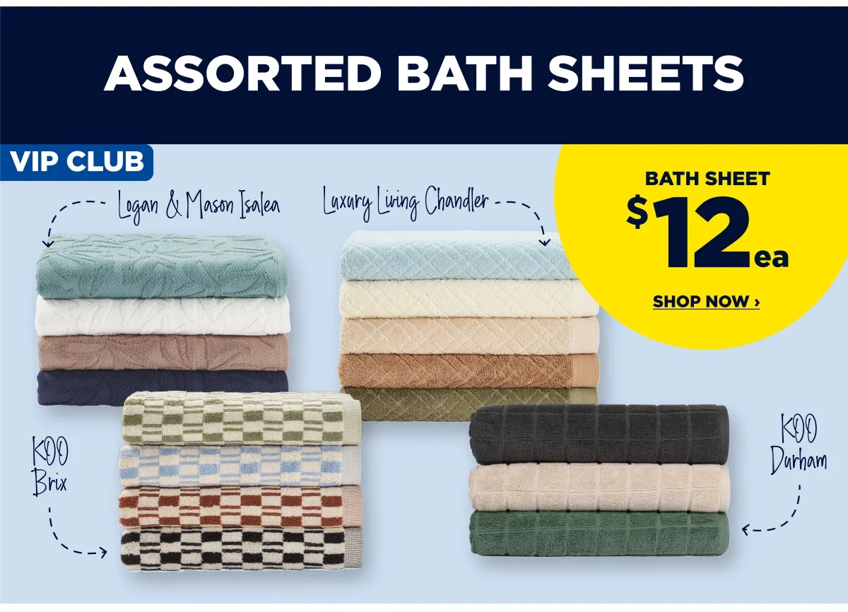 ASSORTED BATH SHEETS