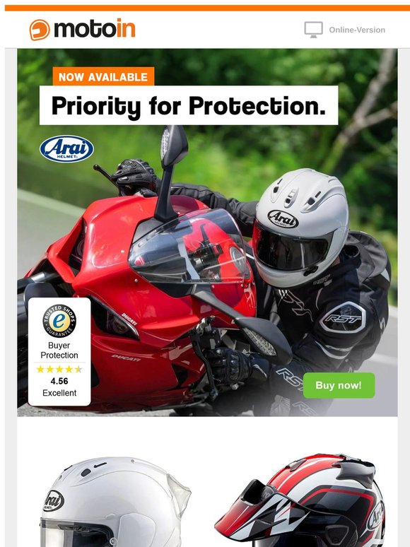 😍 Arai helmets: Premium protection available now!