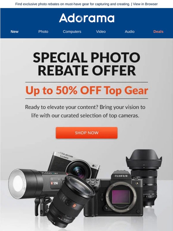 Up to 50% Off Canon, Sony, Fujifilm & More