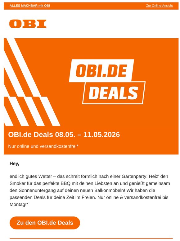 Deine OBI.de Deals für das perfekte Garten-Wochenende ☀️