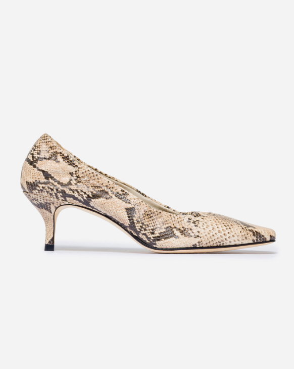 Manu Ruched Pump Natural Multi Snake Print