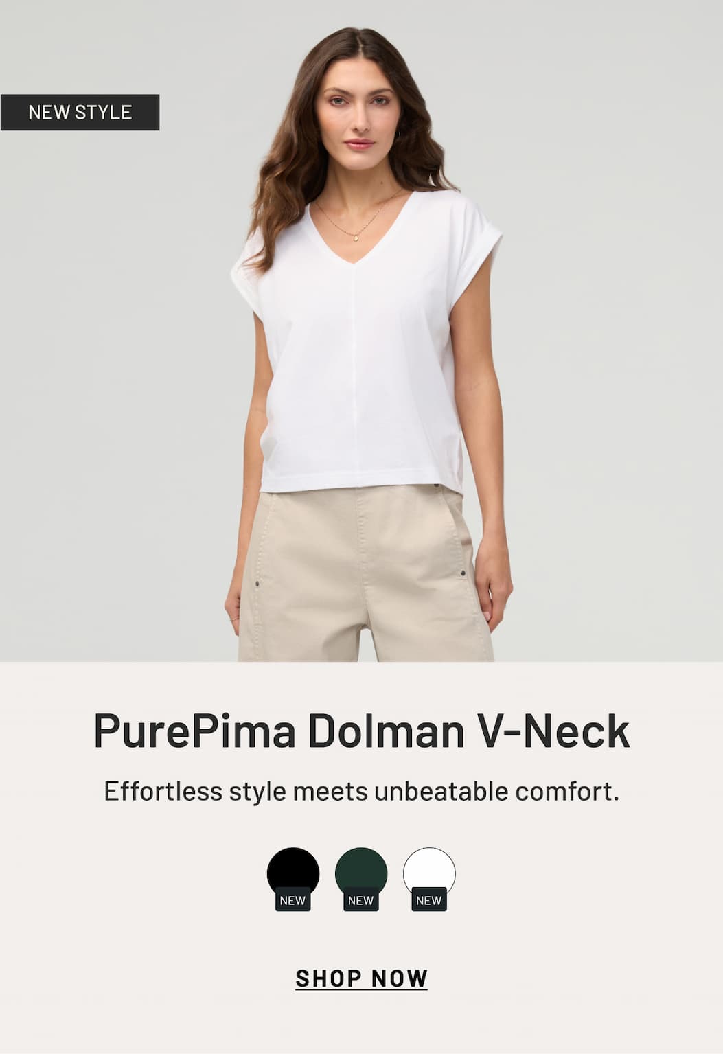 Women's PurePima Dolman V-Neck