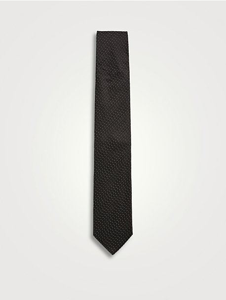 Silk Woven Tie In Pin-Dot Print
