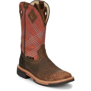 Dalhart 12" Waterproof Nano Comp Toe in pecan (brown).