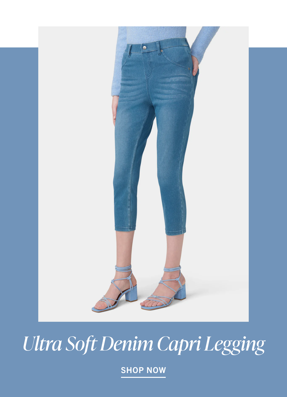 Hi-Rise Ultra Soft Denim Capri Legging