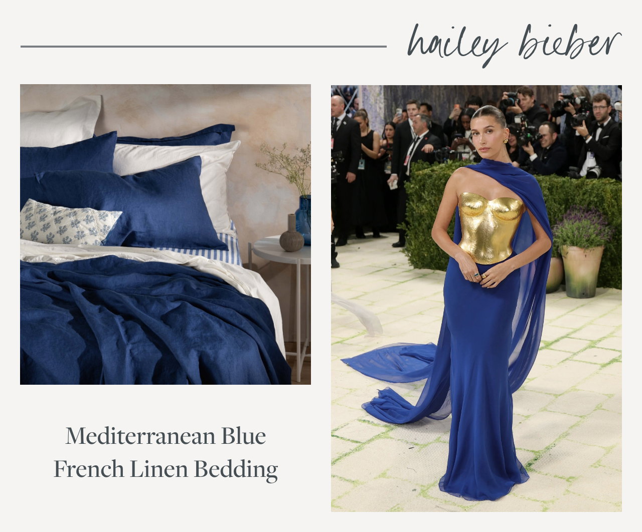 Mediterranean Blue French Linen Bedding and Bed Sheets