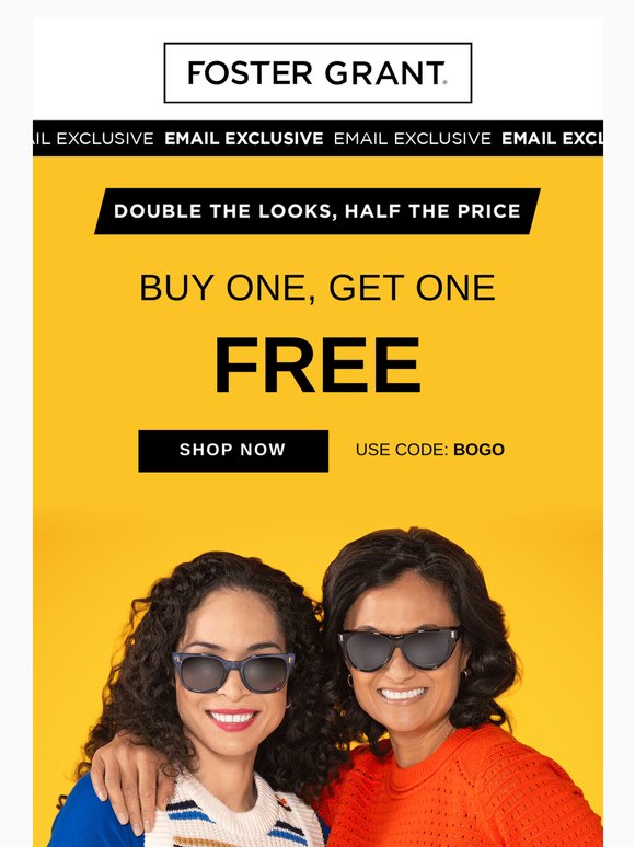 Today only: reading glasses buy one, get one free