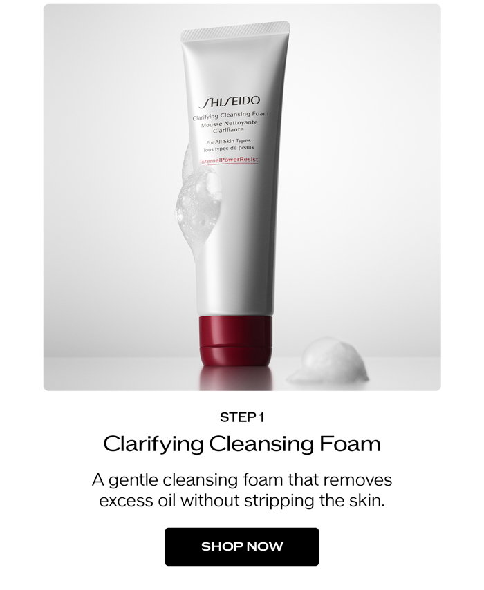 Step 1: Clarifying Cleansing Foam.