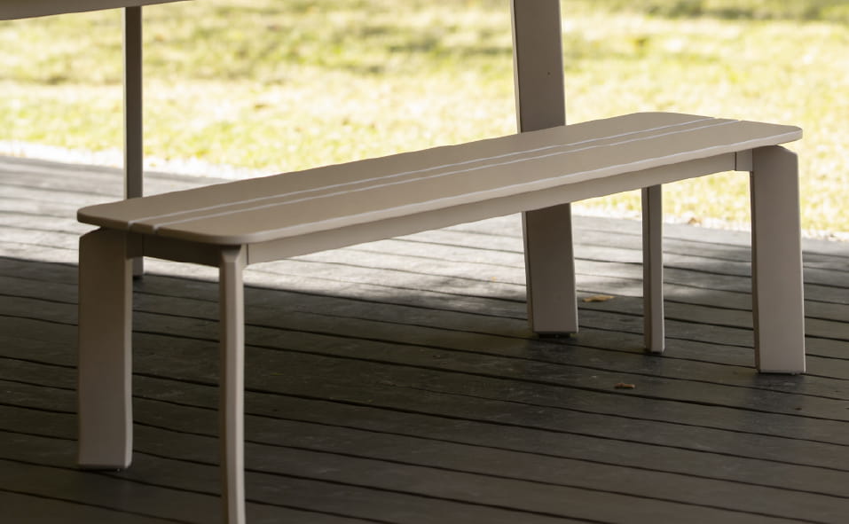 Banc de jardin en aluminium taupe Apollon