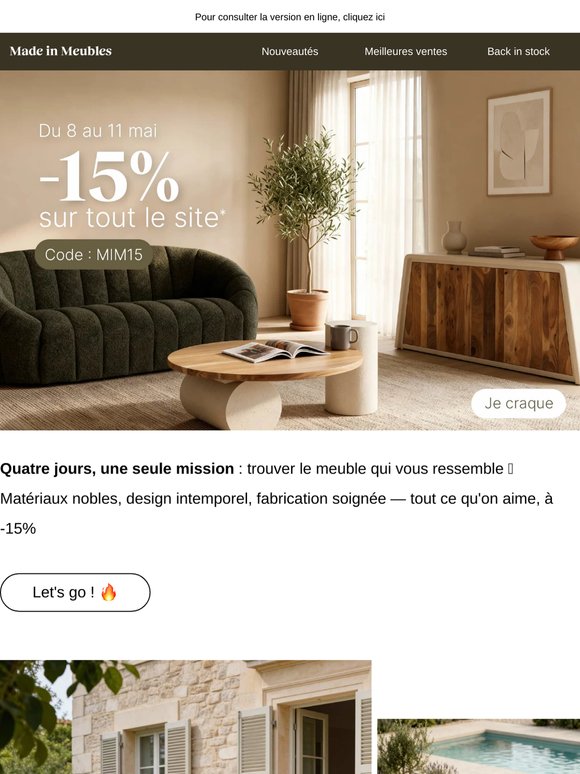 -15% sur tout le site 🛋️ C'est maintenant !