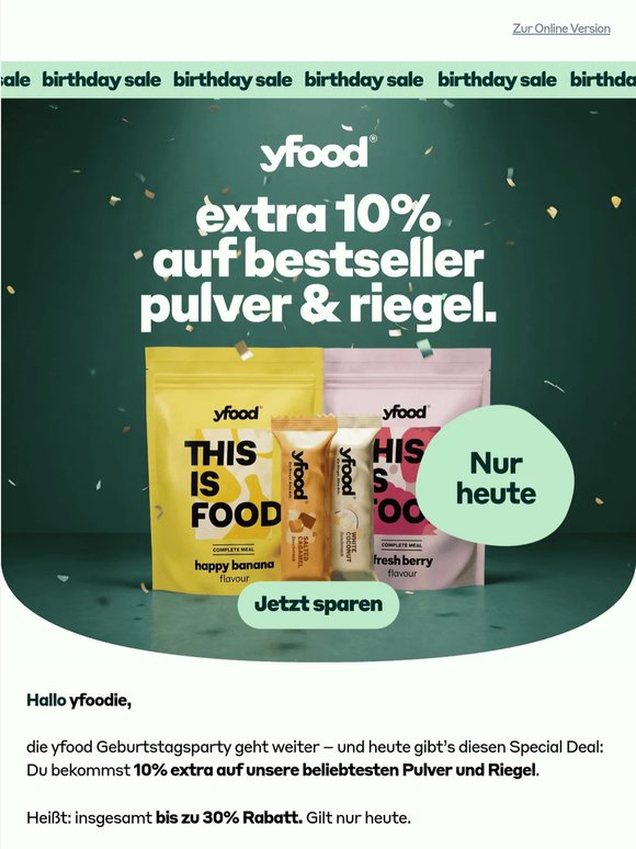 😮 Special Deal: 10% extra auf Riegel & Pulver
