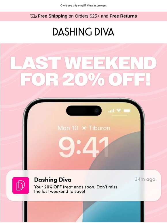 Your 20% off treat ends soon!