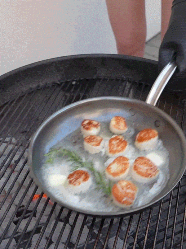 GIF: Kelly Scott cooking using the NanoBond skillet