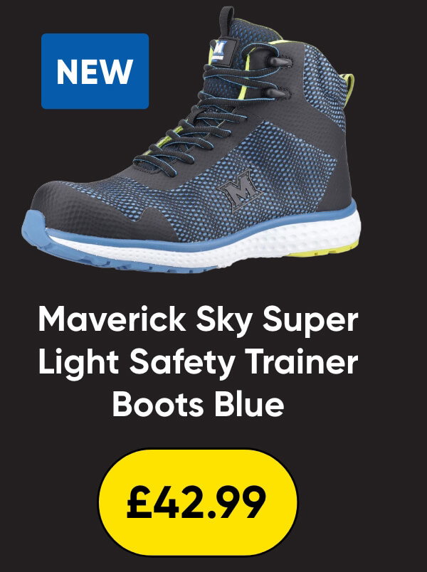 Maverick Sky Super Light Safety Trainer Boots Blue Size 10
