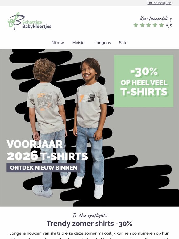 Tot -30% op jongens t-shirts 🌞