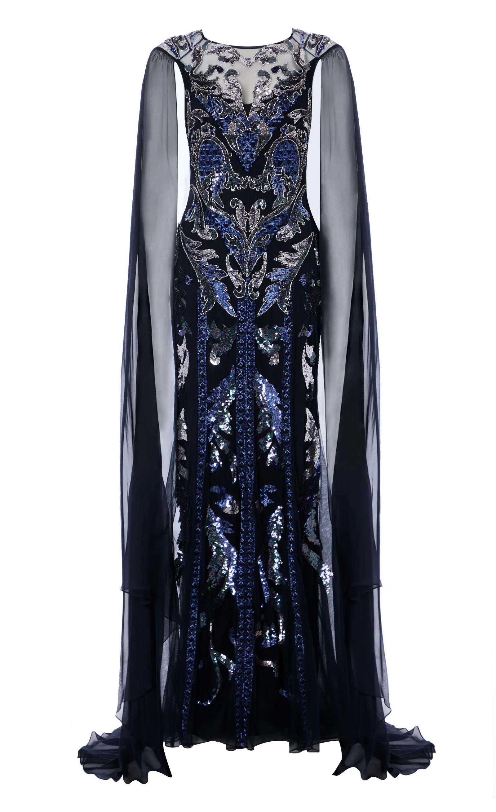 Image of Novella Cape Gown - Midnight