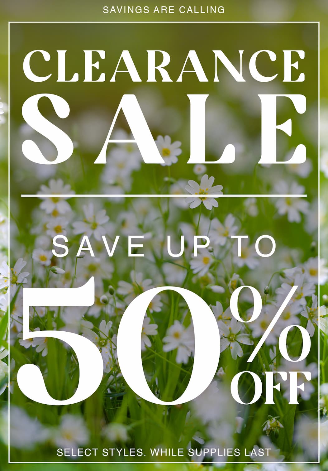 Up to 50% OFF Clearance