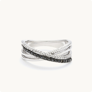 Brilliant-Cut 0.25ctw. Diamond Crossover Ring in Sterling Silver