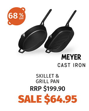 Meyer Cast Iron Skillet & Grill Pan (2 Piece Starter Set)