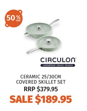 Circulon Halo LaserDefense 25/30cm Covered Skillet Set
