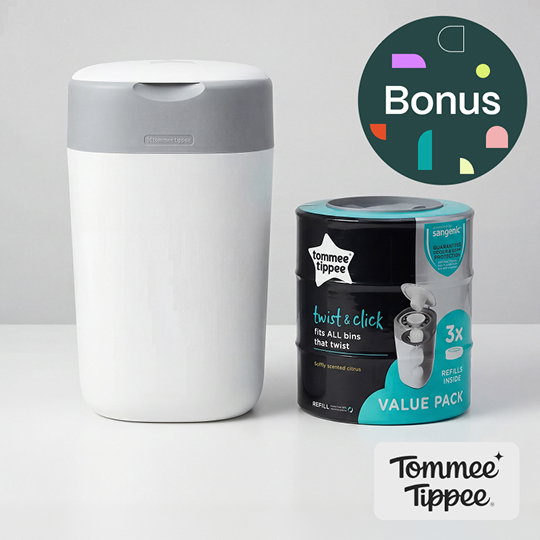 Buy a Tommee Tippee Twist & Click Disposal Unit and get a Bonus Twist & Click Refill 3pk.