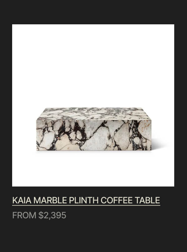 KAIA MARBLE PLINTH COFFEE TABLE - FROM $2,395