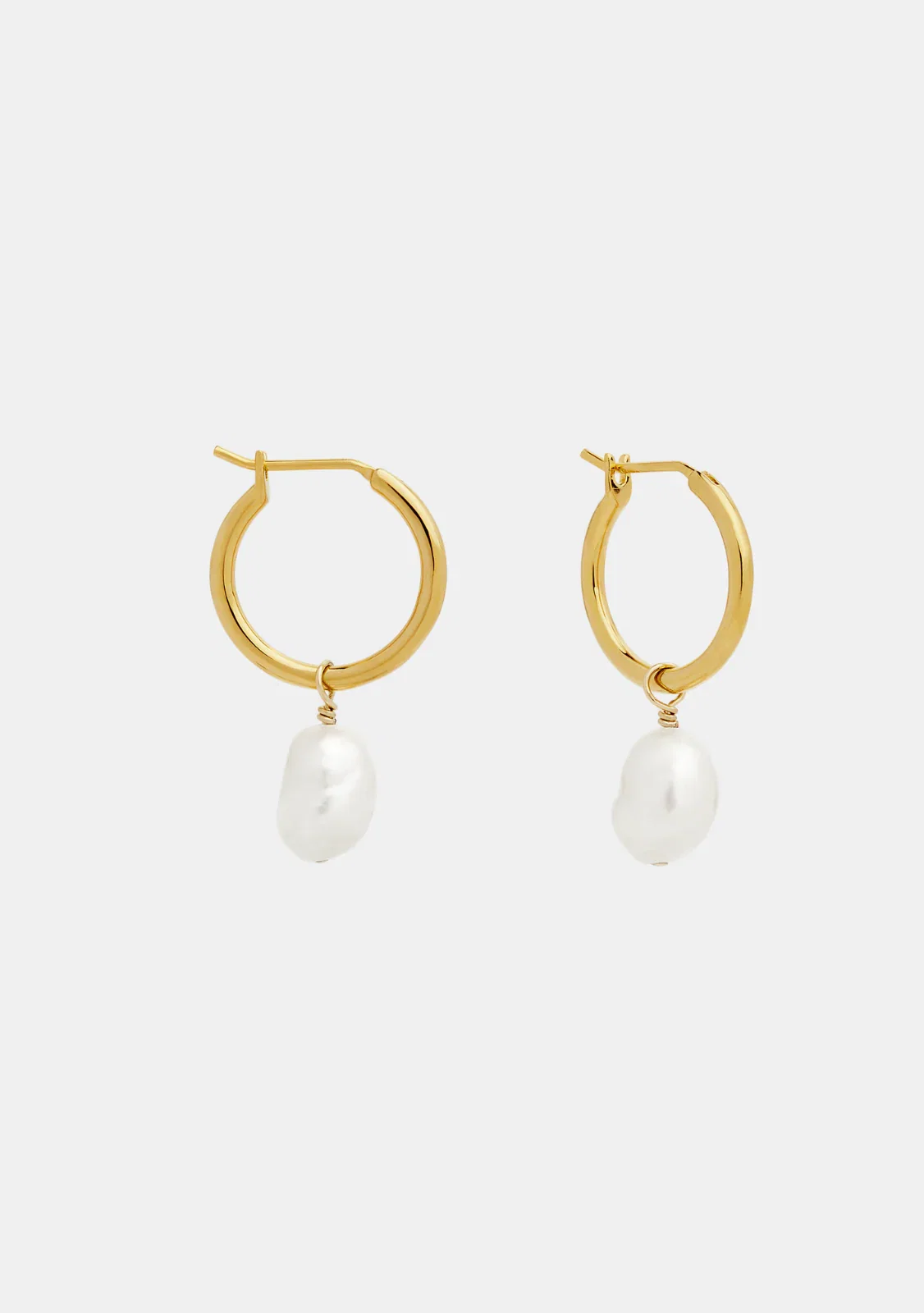 Image of Mini Keshi Pearl Hoops - Gold