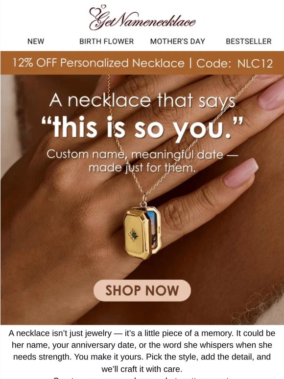 A necklace that says “this is so you.”
