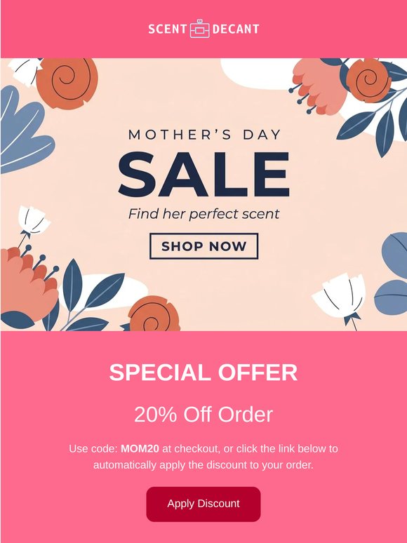 💐 Last Chance For Mom: 20% Off Sale!