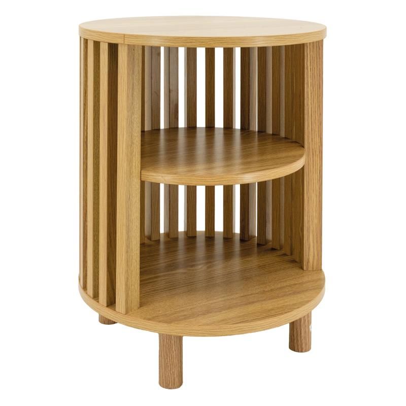 Image of Table de nuit en rond lamelle