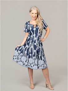 Short Sleeve Panelled Knee Dress