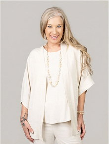 Linen Open Front Cardigan