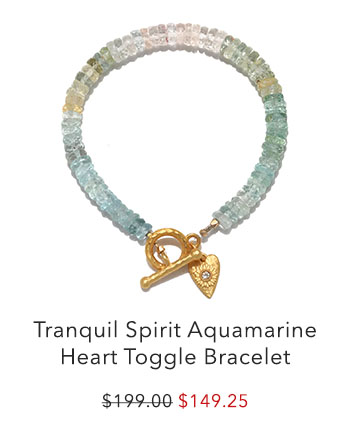 Tranquil Spirit Aquamarine Heart Toggle Bracelet