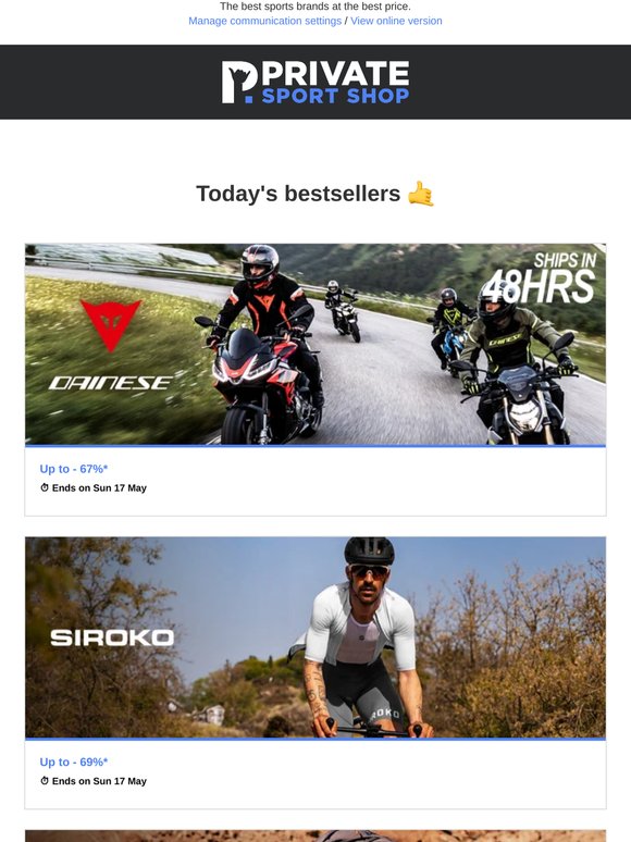 Dainese moto up to -67% off | Siroko, Salewa, Marmot, Primus...
