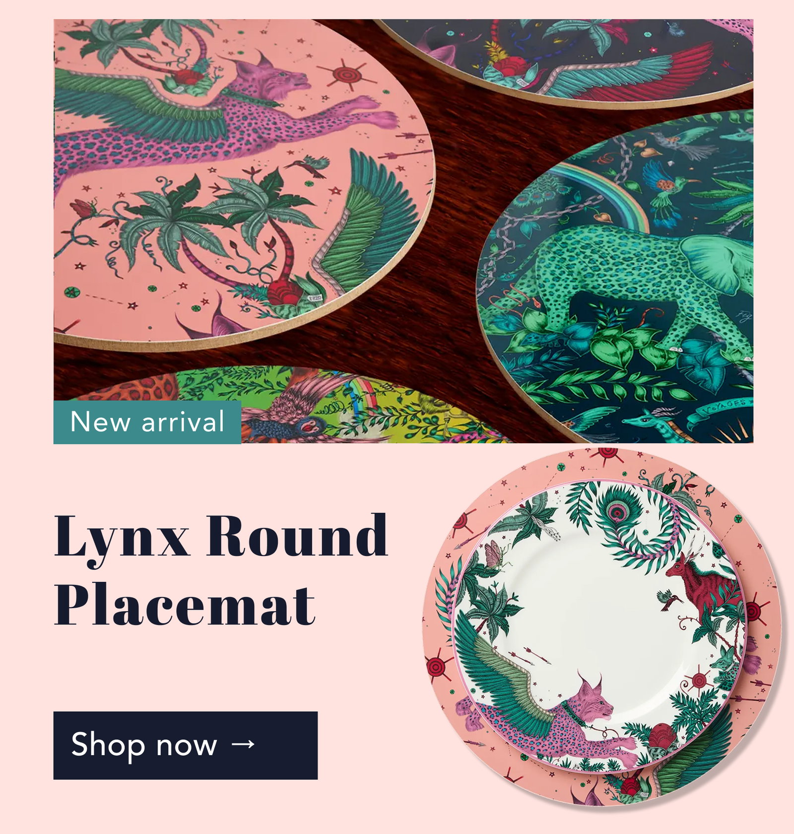Lynx round placemat
