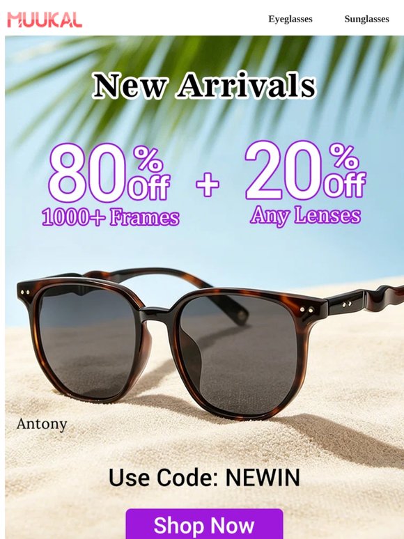 🚨 New in: 80% OFF Frames + 20% OFF Lenses! 🔥