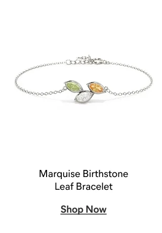 Marquise Birthstone Leaf Bracelet