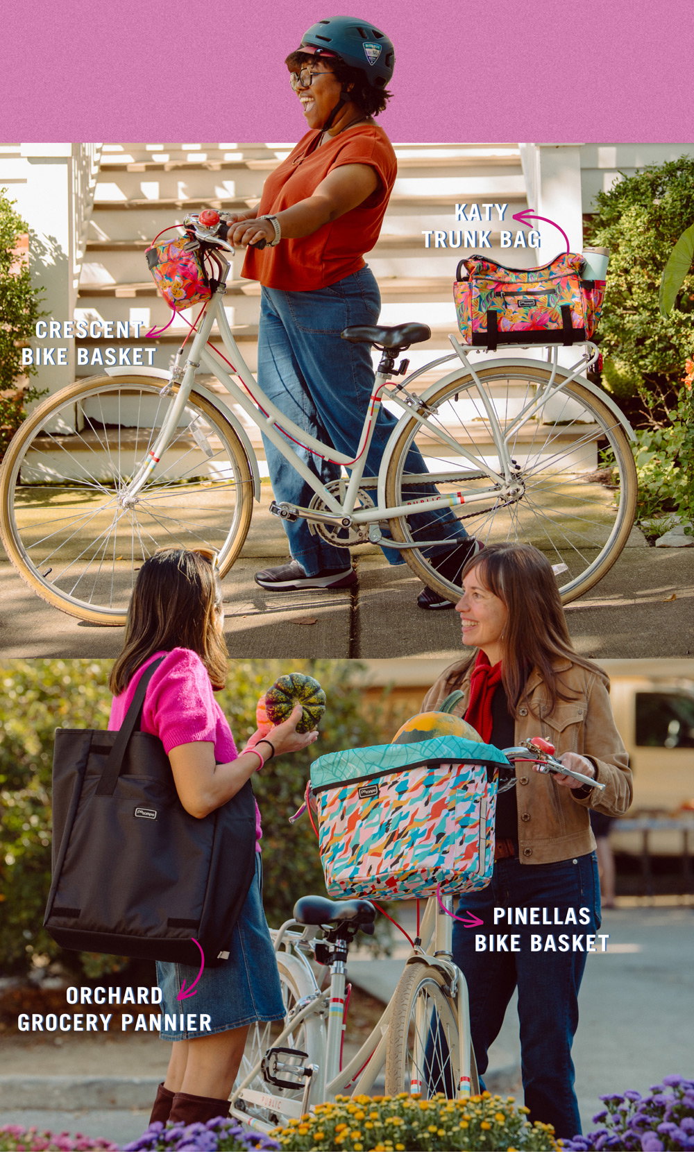 The Crescent Bike Basket + Katy Trunk Bag