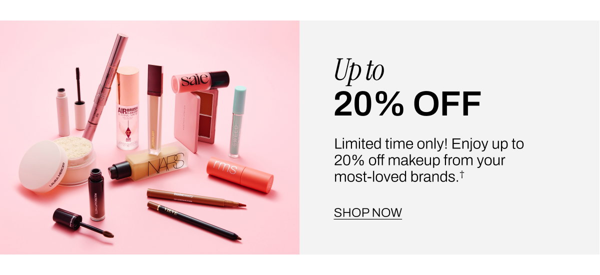 Up to 20% off makeup
