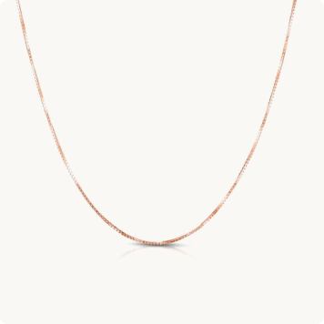 Box Chain 22" in 14k Rose Gold (0.7mm)