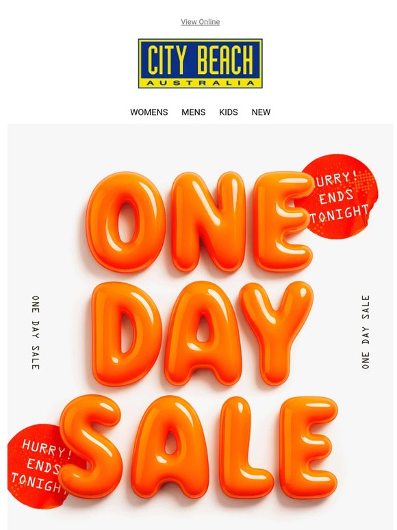 ONE. DAY. SALE. 🔥 Up to 60% OFF* 100s of Styles!